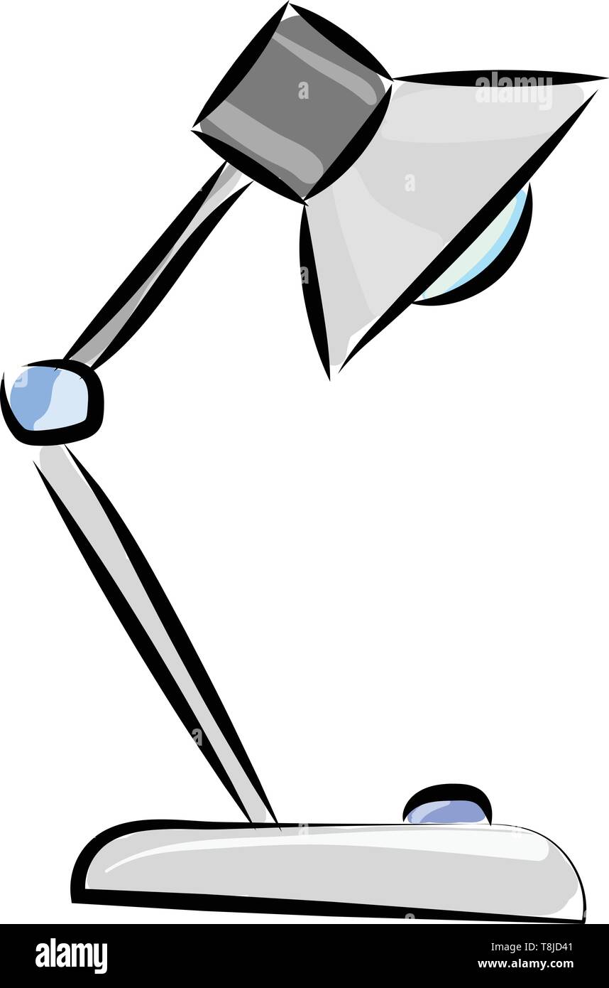 Un colore Grigio Lampada da tavolo utilizzato per la lettura e la scrittura, il vettore, il colore di disegno o illustrazione. Illustrazione Vettoriale