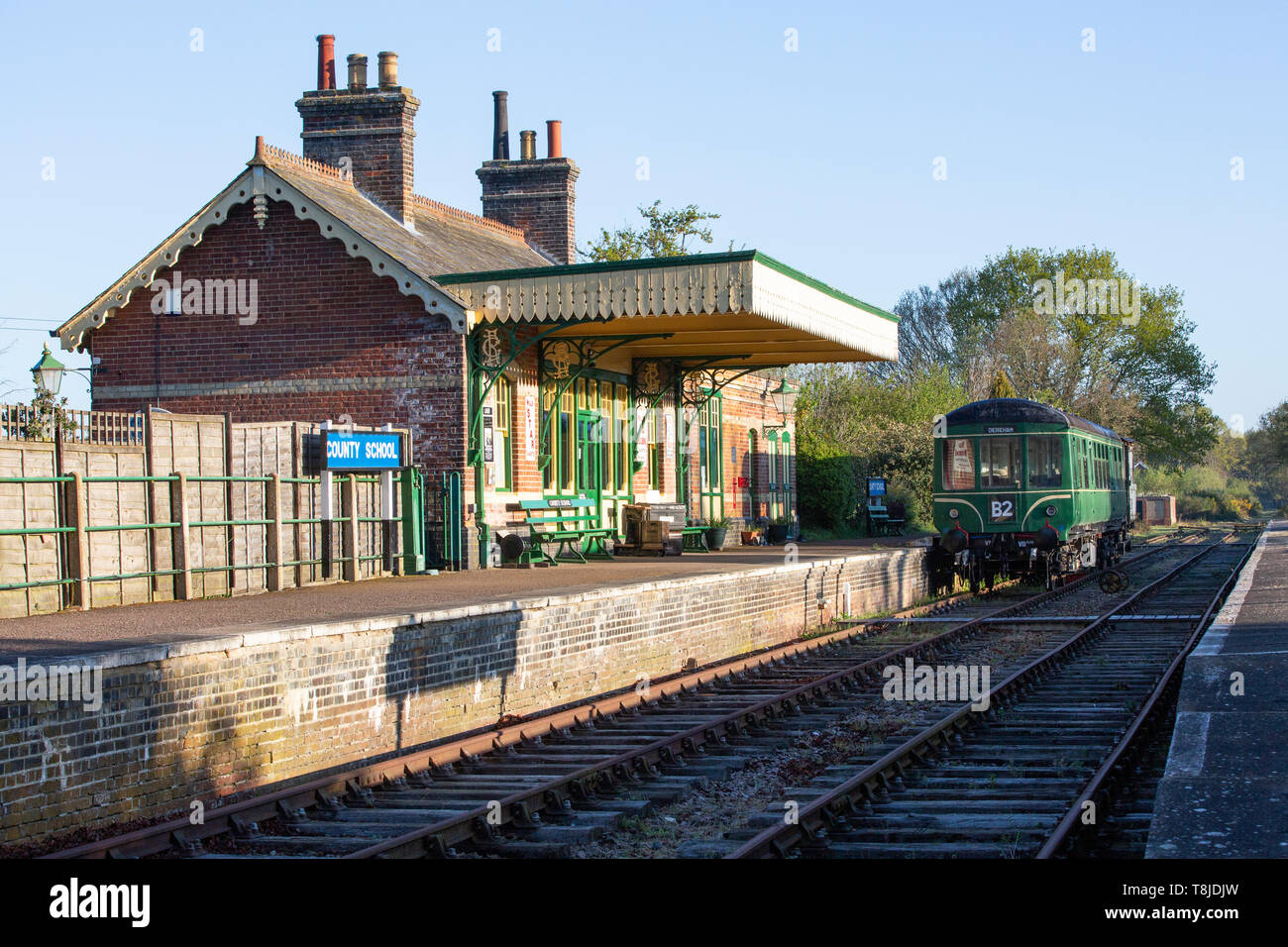 Scuola della contea di stazione ferroviaria in Norfolk, che ha servito la contea di Norfolk Scuola, più tardi Watt scuola navale, fino a quando la linea è stata chiusa nel 1964. La LIN Foto Stock