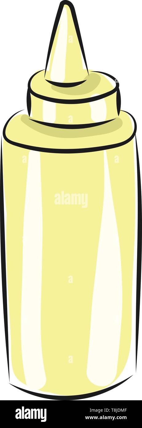 Una luce colorata in giallo maionese bottiglia con un coperchio circolare e  un cappello conico, il vettore, il colore di disegno o illustrazione  Immagine e Vettoriale - Alamy