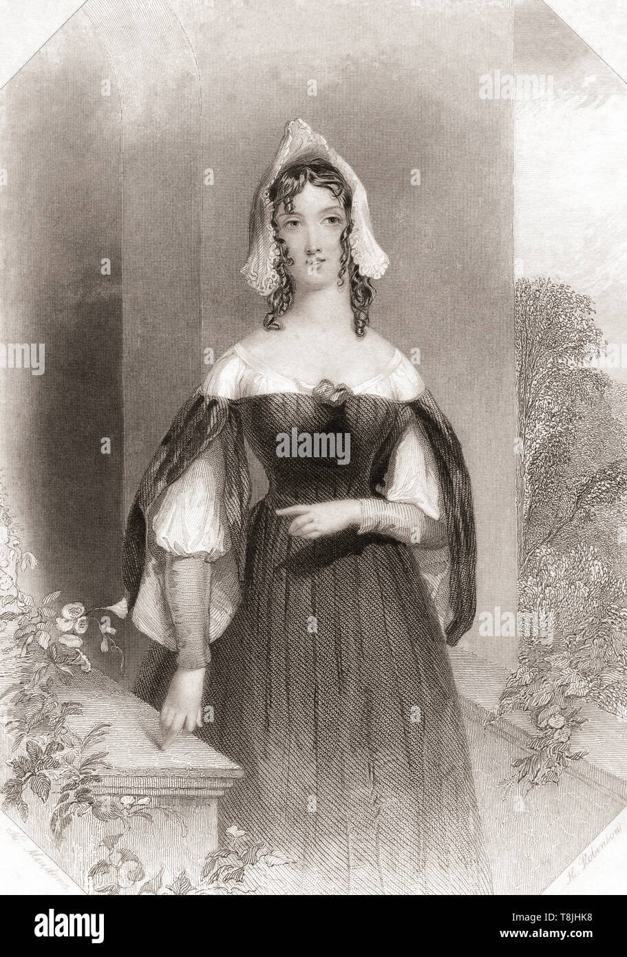 Anne pagina. Principal personaggio femminile di Shakespeare Le allegre comari di Windsor. Dalla Galleria di Shakespeare, pubblicato c.1840. Foto Stock