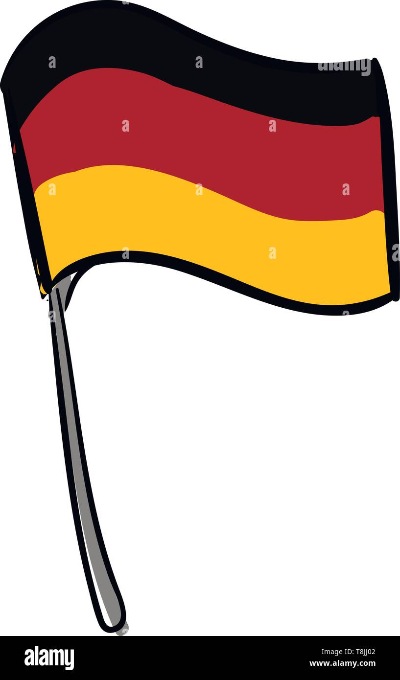 Una illustrazione della bandiera tedesca; nero, rosso, giallo, il vettore, il colore di disegno o illustrazione. Illustrazione Vettoriale