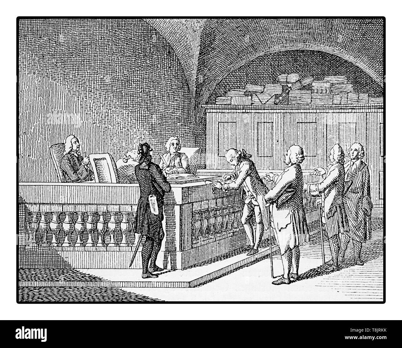 Corte e amministrazione della giustizia sotto Federico II di Prussia 1770 Foto Stock