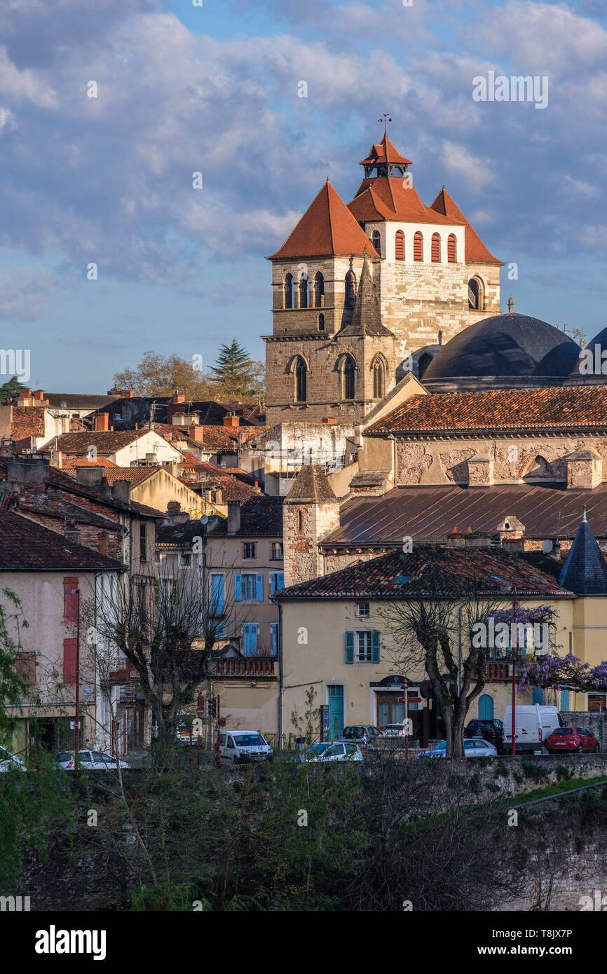 Francia, Lot, Quercy, Cahors, la cattedrale di Saint Etienne, datata 12 secolo, in stile romano, classificato come patrimonio mondiale dall' UNESCO Foto Stock