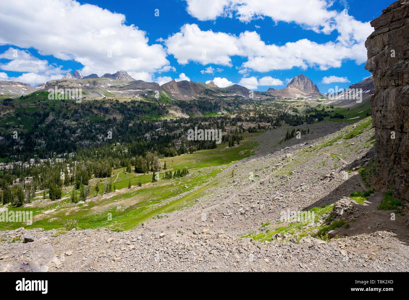 Parco Nazionale di Grand Teton e i Teton Crest Trail. Marion Lago, Fox Creek Pass, bacino Alaska Foto Stock