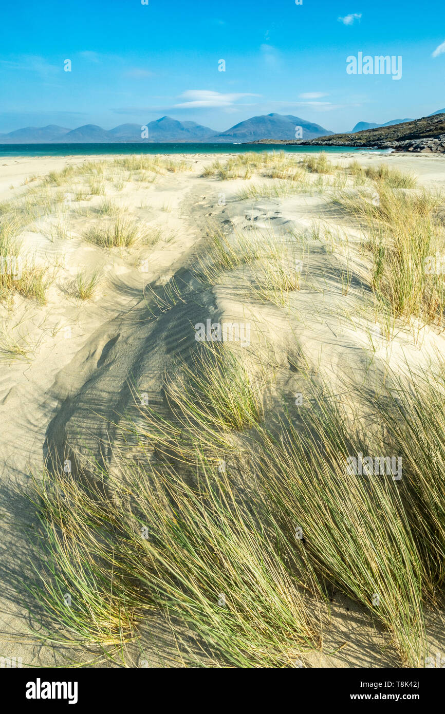 Rosamol la spiaggia e le dune, Losgaintir, West Harris, Ebridi, Scotland, Regno Unito Foto Stock