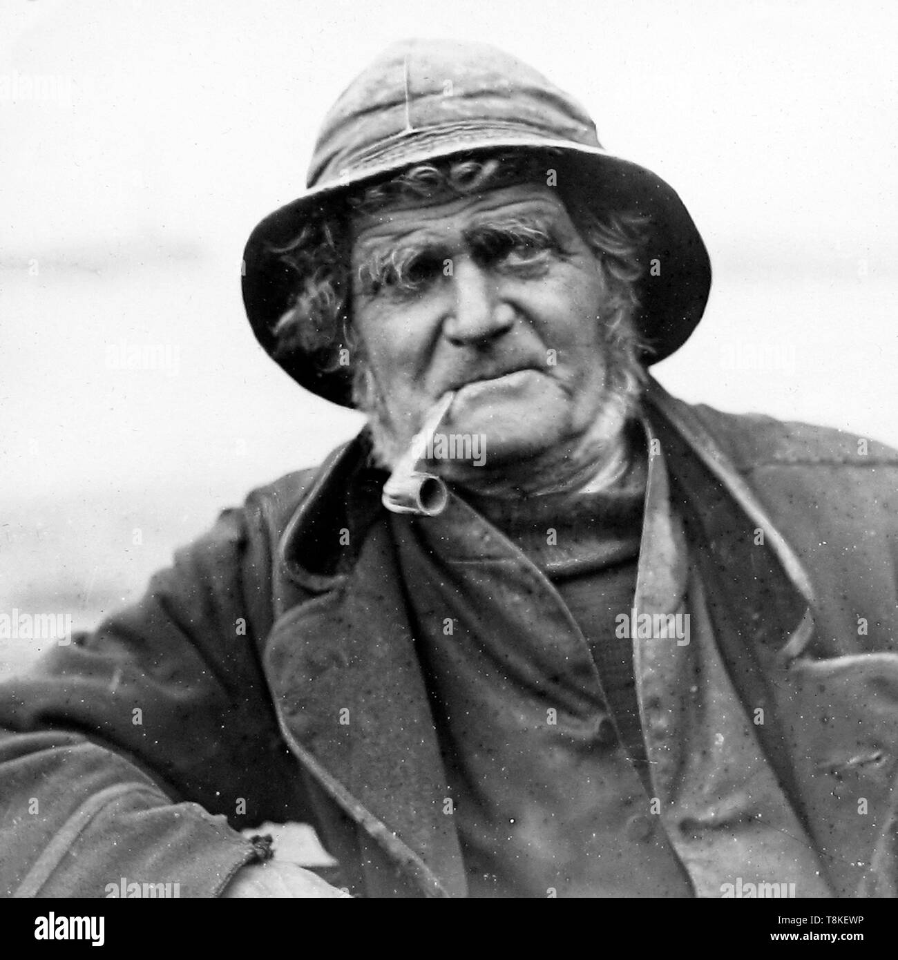 Vecchia Salina, pescatore ritratto Foto Stock