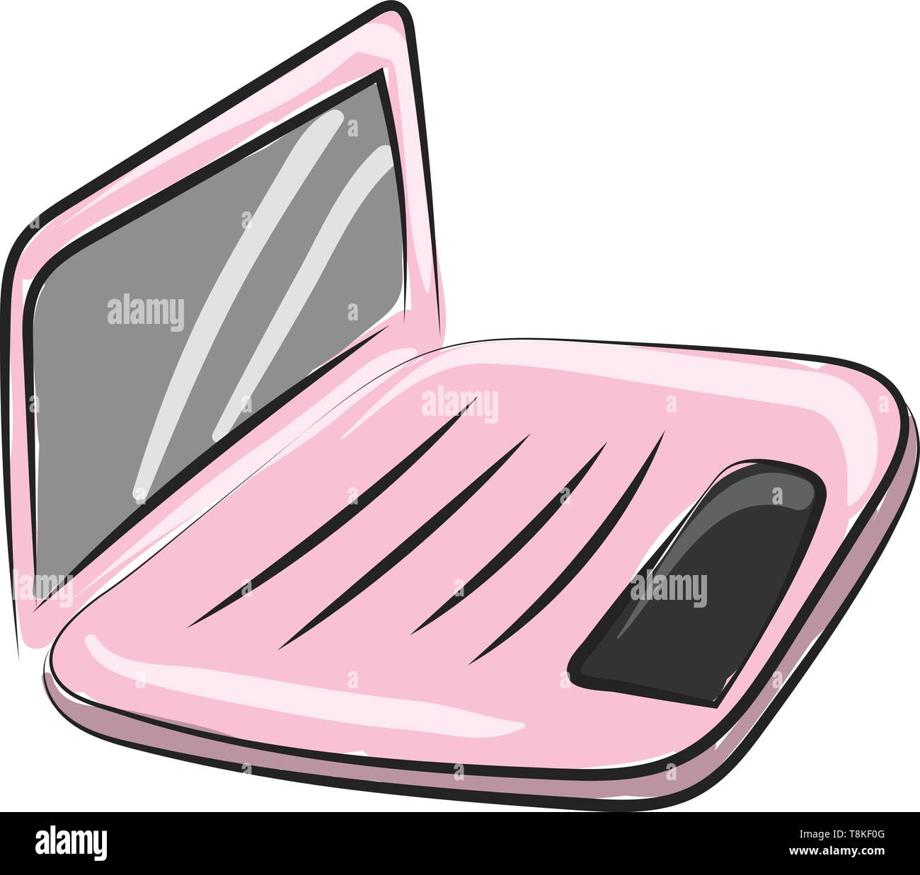 Computer portatile è un computer portatile dispositivo. Esso può essere facilmente trasportato e allagata., il vettore, il colore di disegno o illustrazione. Illustrazione Vettoriale