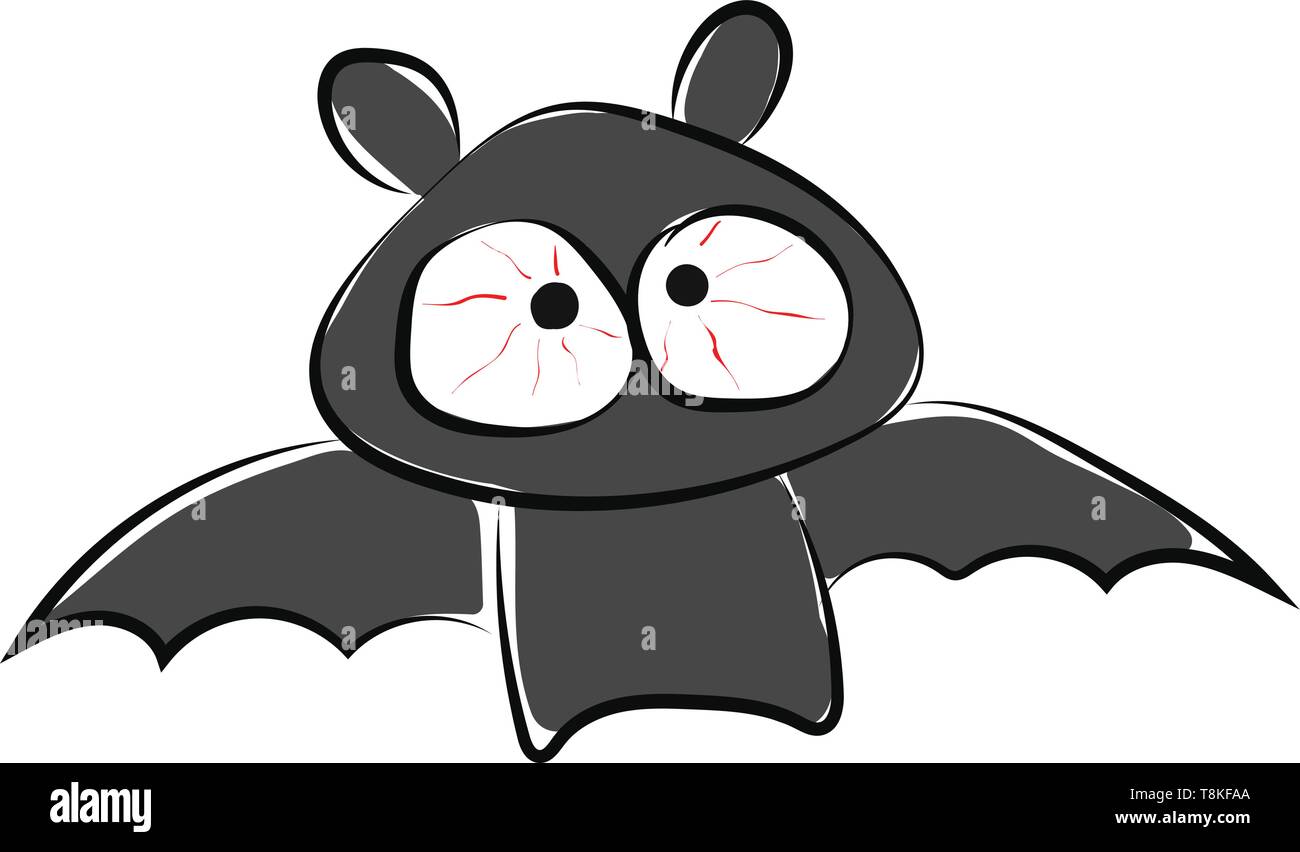 Un piccolo uccello notturno come un mouse con ali fatte di pelle., il vettore, il colore di disegno o illustrazione. Illustrazione Vettoriale