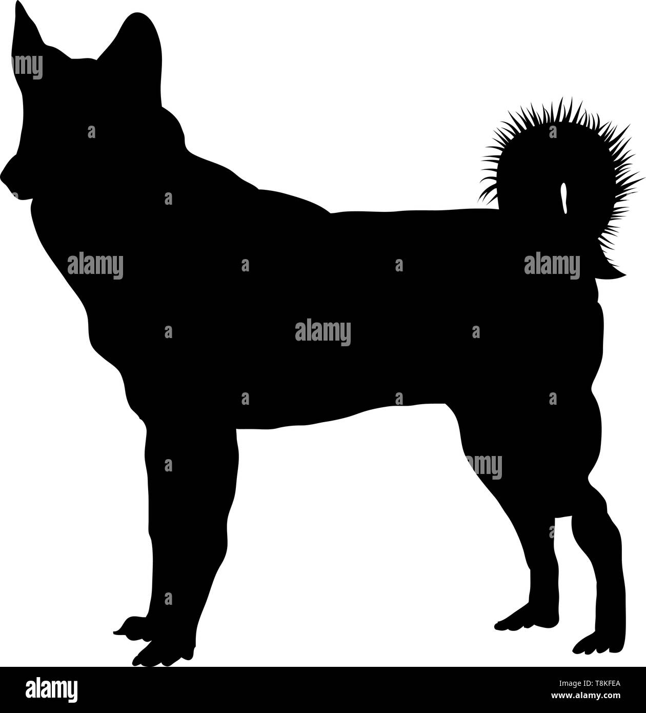 Cani Husky in Silhouette. Rifinisci vettore illustrazione. Illustrazione Vettoriale