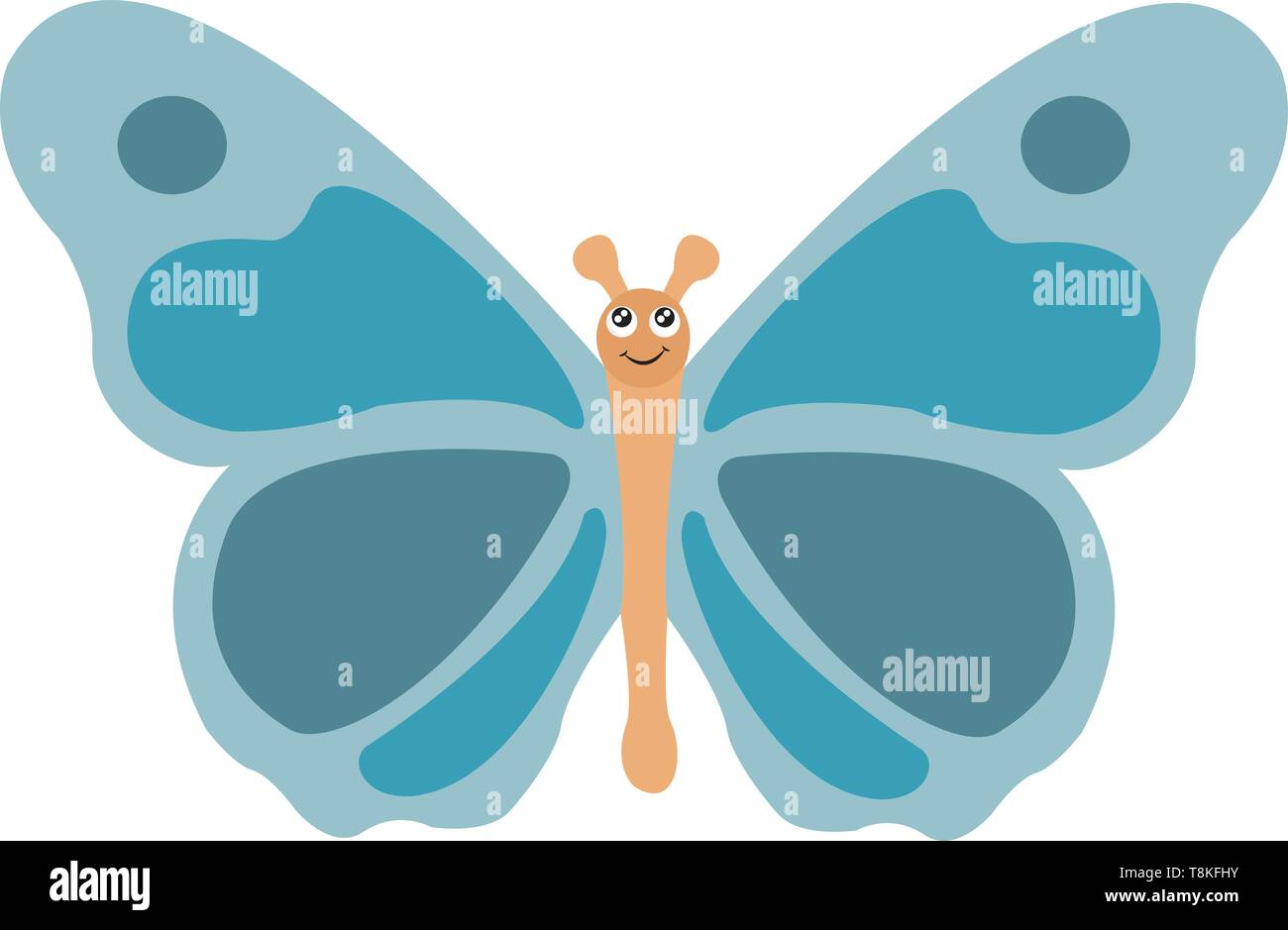 È un insetto con grandi ali colorate e un corpo snello., il vettore, il colore di disegno o illustrazione. Illustrazione Vettoriale