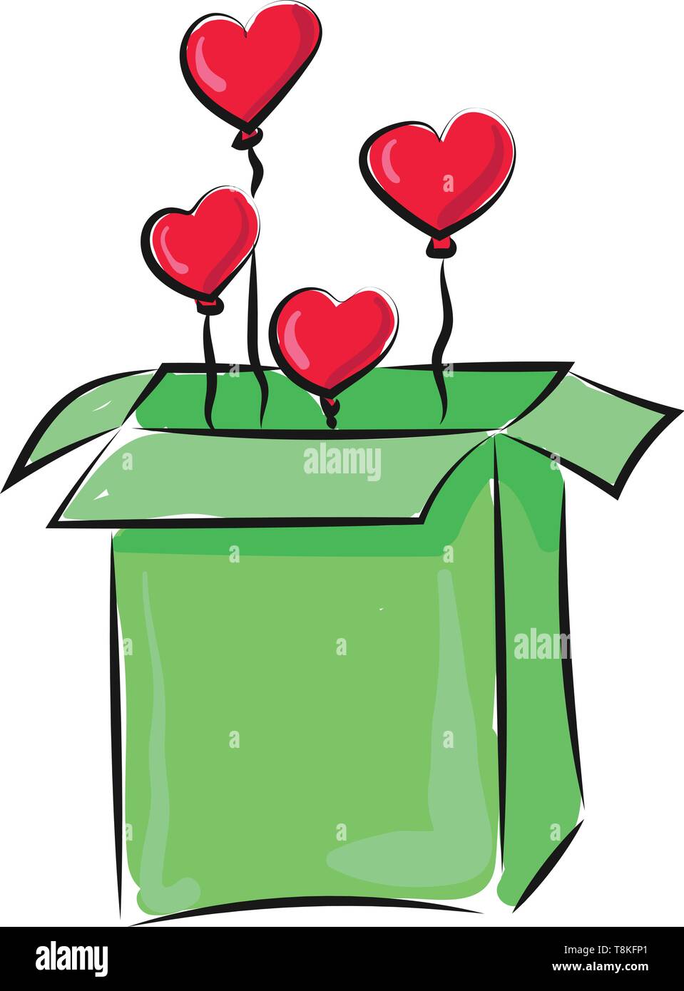 Un palloncino è costituito di gomma sottile, normalmente gonfiato con aria o con gas leggero. Esso è utilizzato dai bambini per giocare o come decorazione., il vettore, il colore di disegno Illustrazione Vettoriale