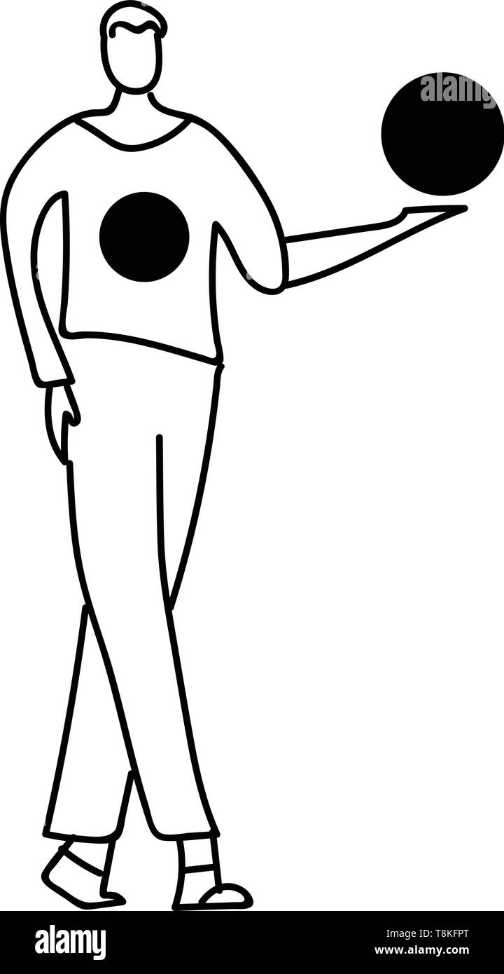 La sfera è un oggetto rotondo, specialmente quello utilizzato come un giocattolo da parte di bambini o di varie attività sportive come calcio, tennis, cricket come figlio a. , Vector, colore drawin Illustrazione Vettoriale