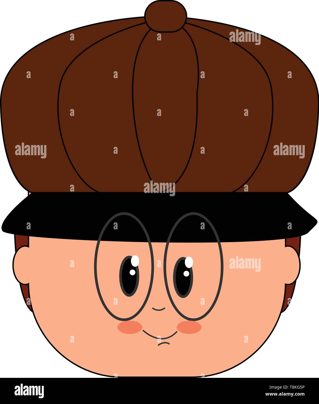 Si tratta di un ragazzo che indossa un cappello., il vettore, il colore di disegno o illustrazione. Illustrazione Vettoriale