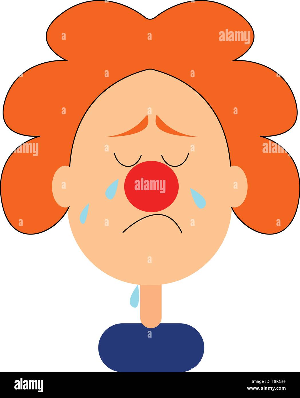 Si tratta di un immagine del clown piangere. Il pianto è versando lacrime a causa della tristezza, rabbia o dolore., il vettore, il colore di disegno o illustrazione. Illustrazione Vettoriale