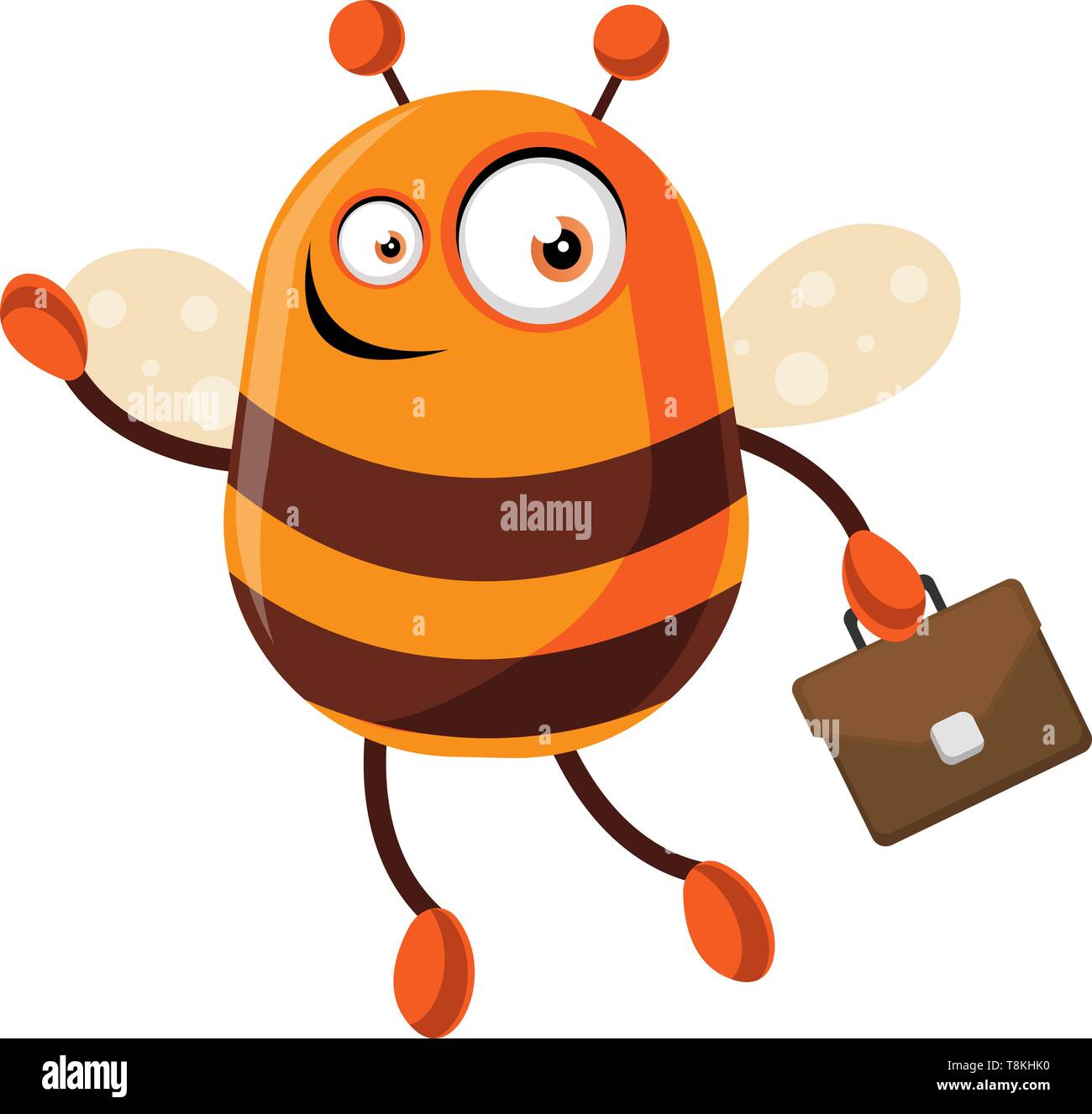 Bee di andare al lavoro, illustrazione, vettore su sfondo bianco. Illustrazione Vettoriale