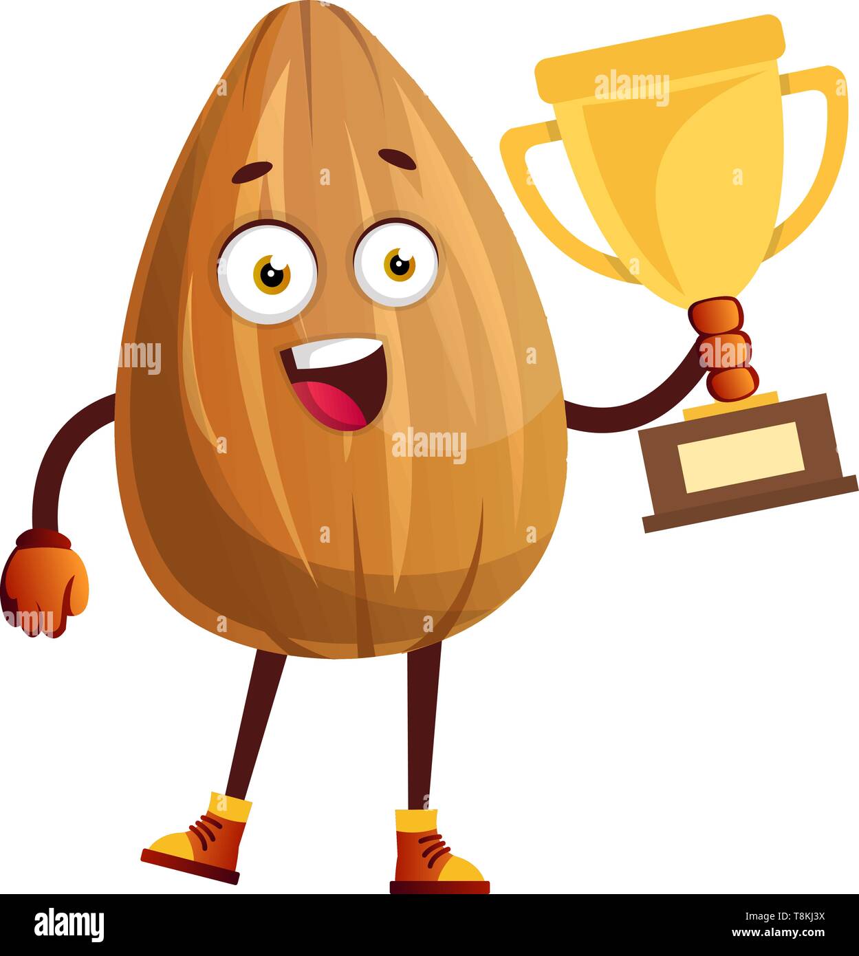 Almond ha vinto il Golden Trophy, illustrazione, vettore su sfondo bianco. Illustrazione Vettoriale