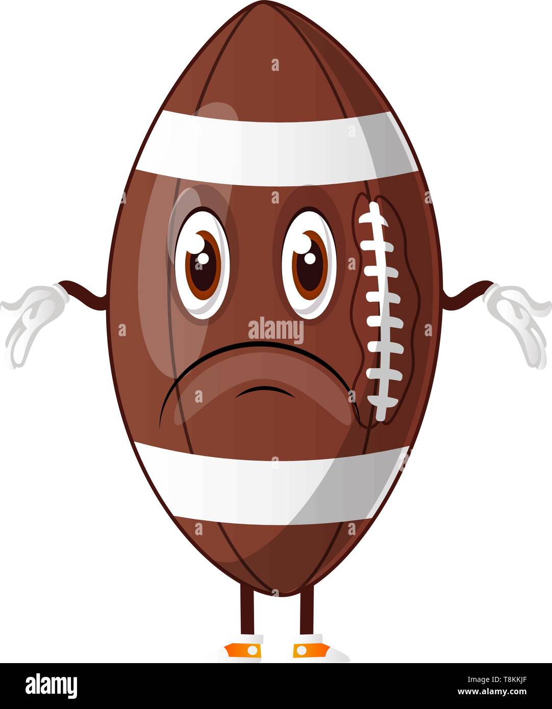 Pallone da rugby non hanno un'idea, illustrazione vettore su sfondo bianco. Illustrazione Vettoriale