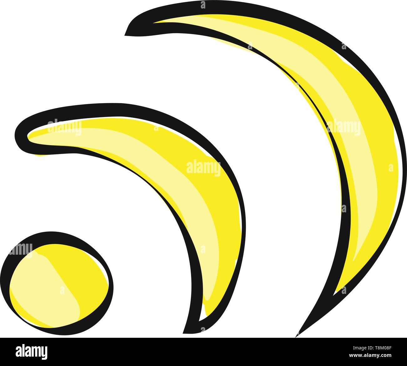 Un giallo wifi, vettore, il colore di disegno o illustrazione. Illustrazione Vettoriale