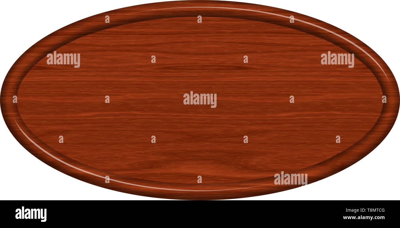 1x2 in mogano segno ovale vuoto Foto Stock