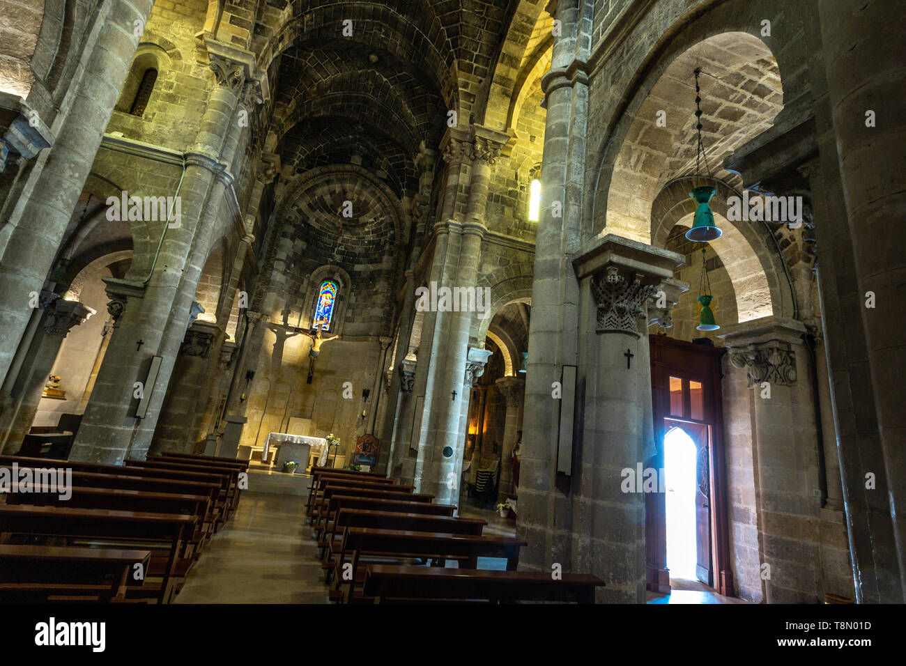 Interno di San Giovanni Battista, Matera Foto Stock