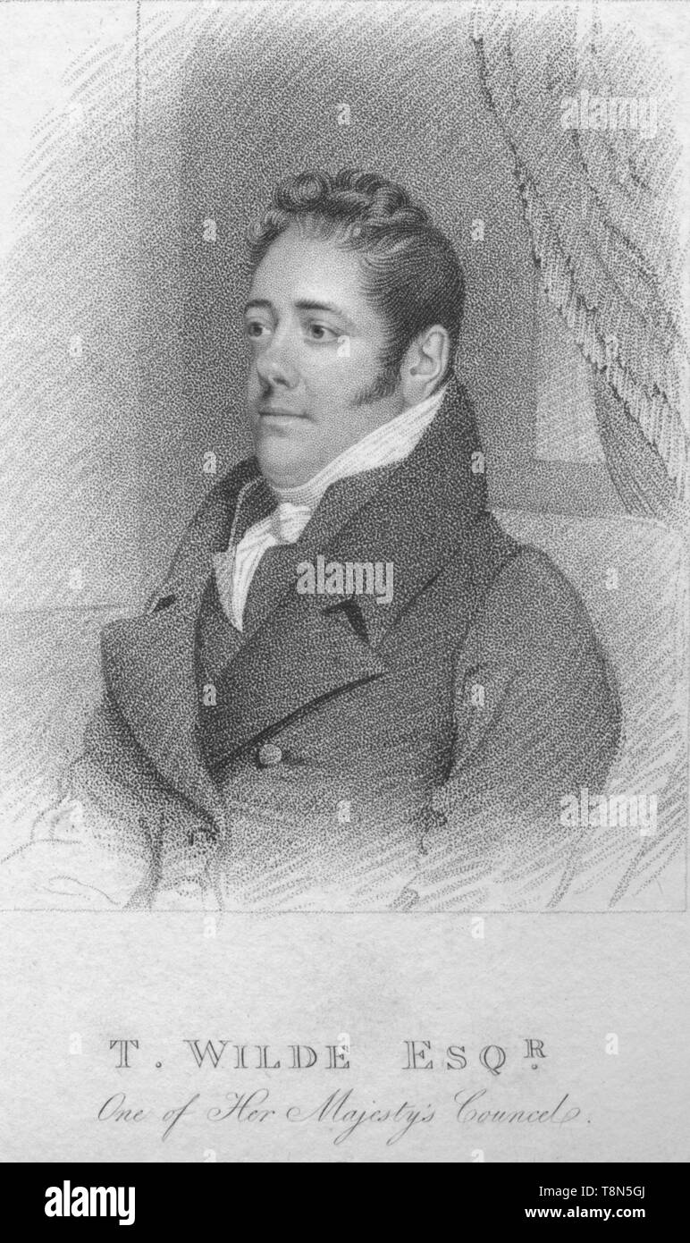 "T. Wilde, Esq., uno di Sua Maestà's Counsel', C1820. Creatore: T Wright. Foto Stock