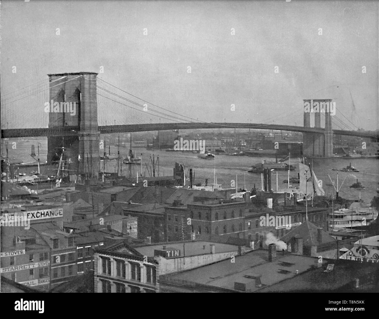 "Ponte di Brooklyn, New York', C1897. Creatore: sconosciuto. Foto Stock