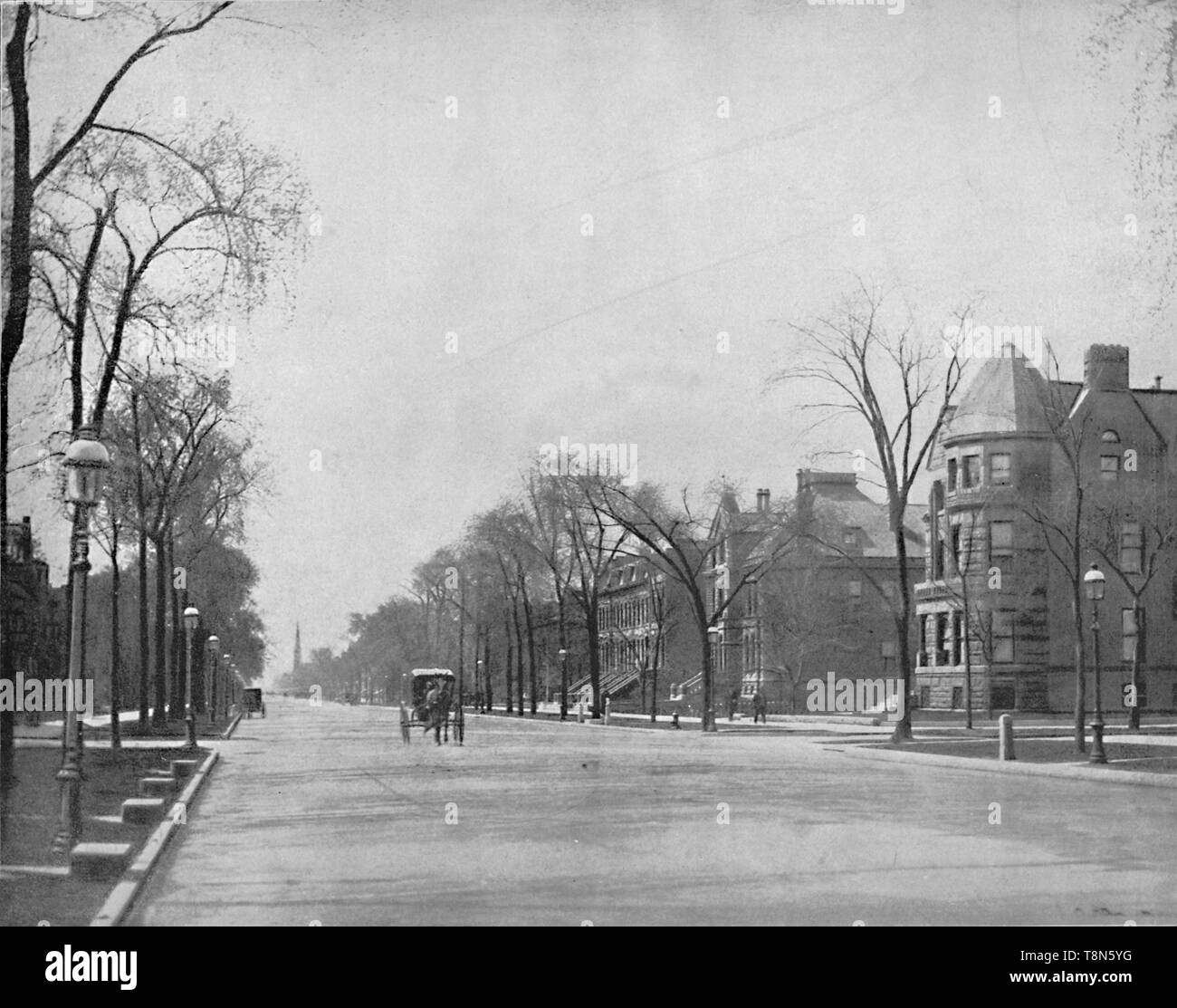 'Michigan Avenue, Chicago, guardando a sud', C1897. Creatore: sconosciuto. Foto Stock