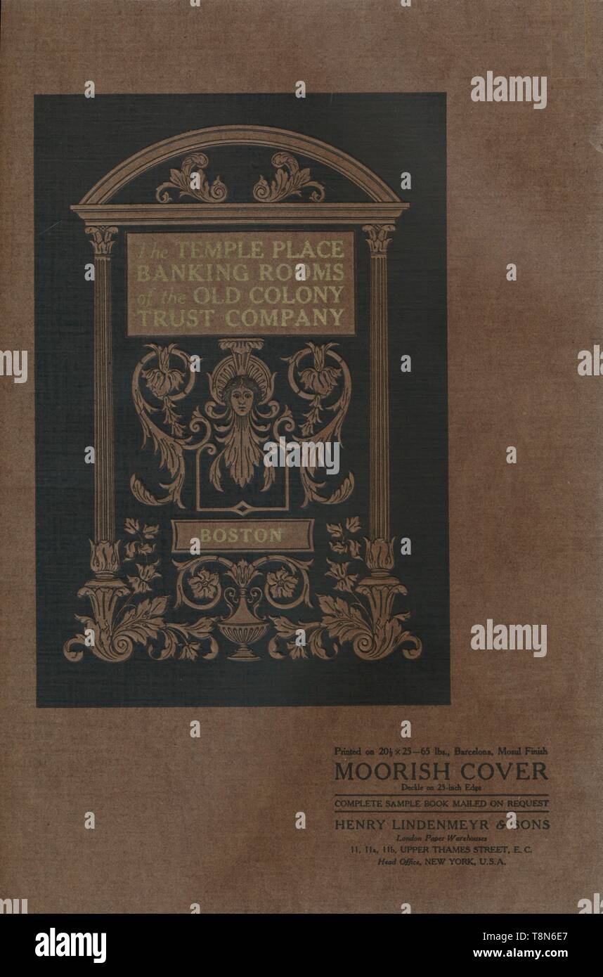 " Il Tempio luogo Banking camere della vecchia colonia Trust Company - Coperchio Moresco", 1909. Creatore: sconosciuto. Foto Stock