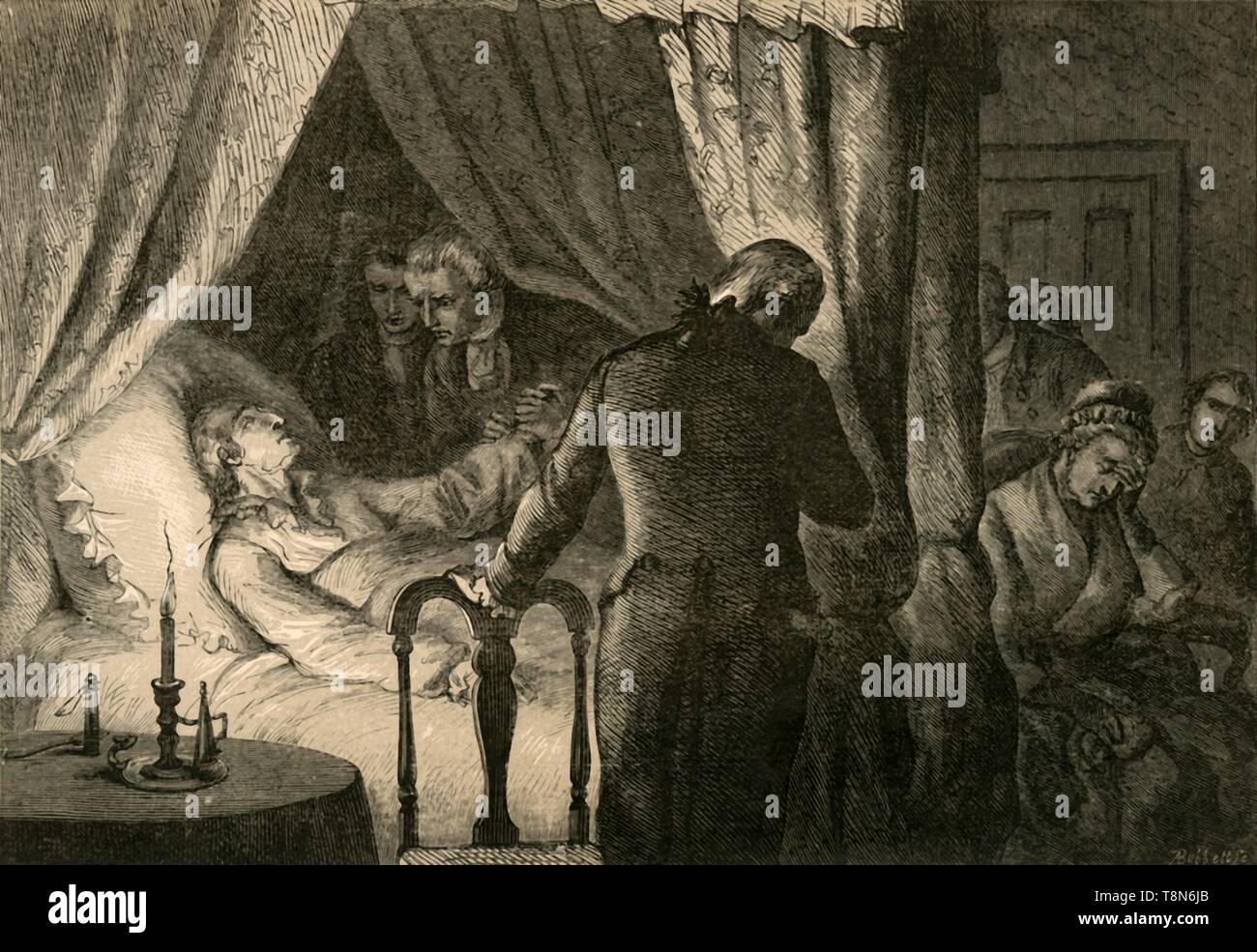 "La morte di Washington", (1877). Creatore: Albert Bobbett. Foto Stock
