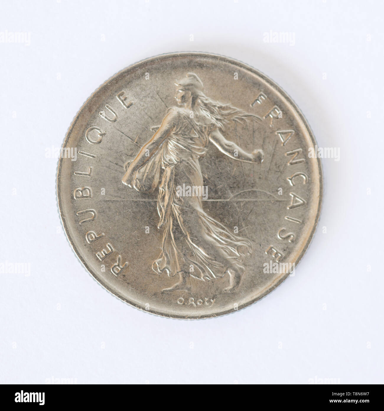 Il francese 5 franchi coin 1978 Foto Stock