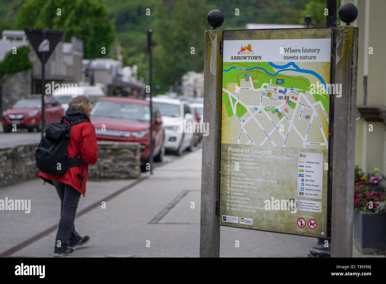 Arrowtown è una storica ex miniere d'oro, città ricca di storia e di uno del sud dell isola e Nuova Zelanda, iconico visitatore destinazioni. Foto Stock
