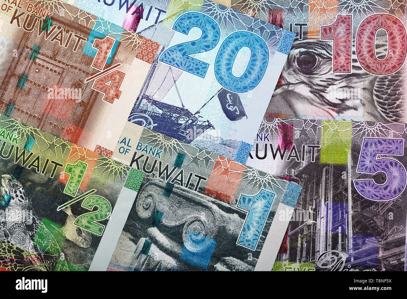 Set completo di denaro kuwaitiano, un background aziendale Foto Stock