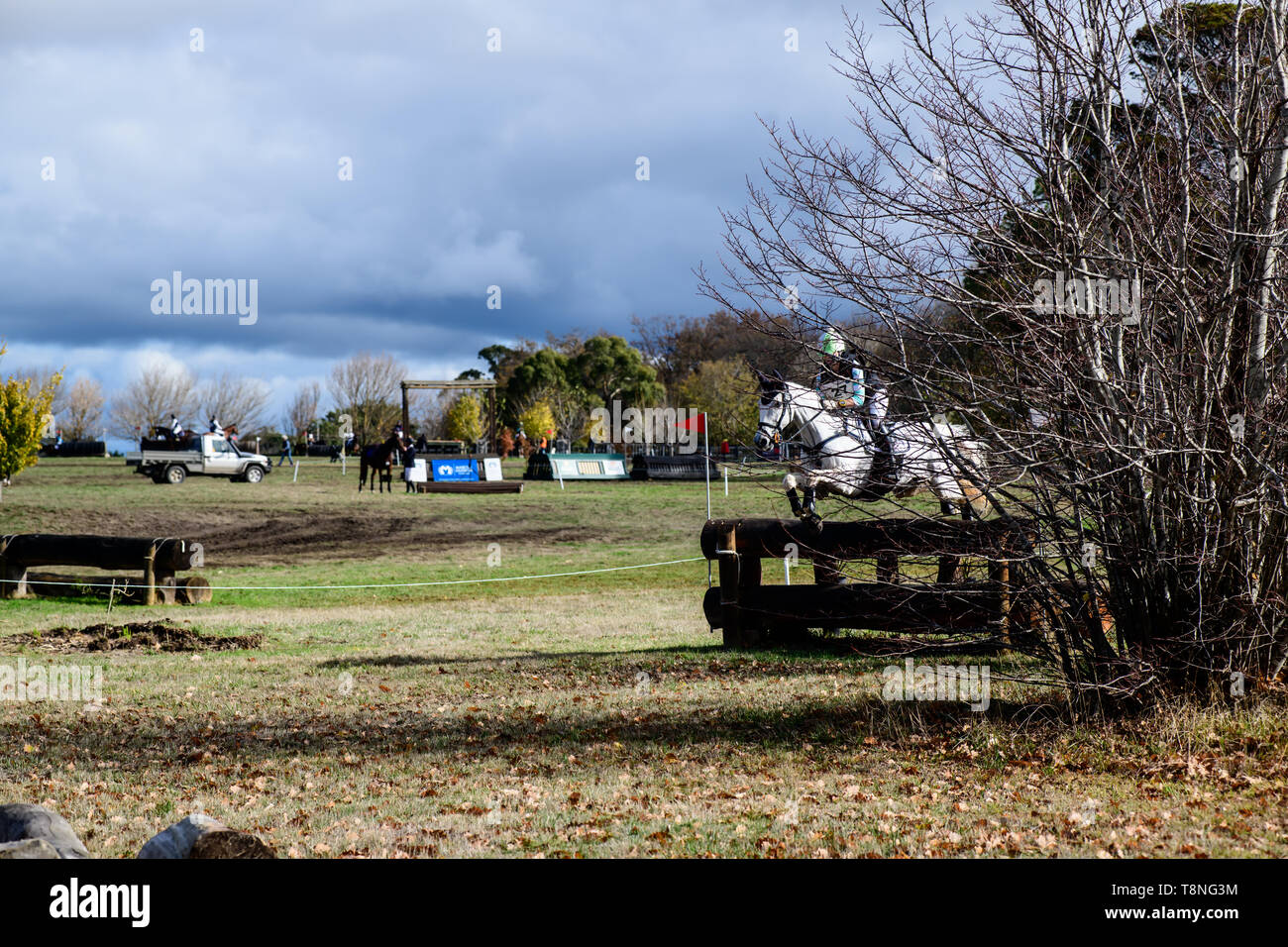 Piloti in lizza al Marcus Oldham Ballarat International Horse Trials 2019 Foto Stock