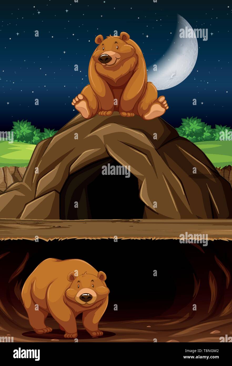 Recare presso la grotta illustrazione Illustrazione Vettoriale