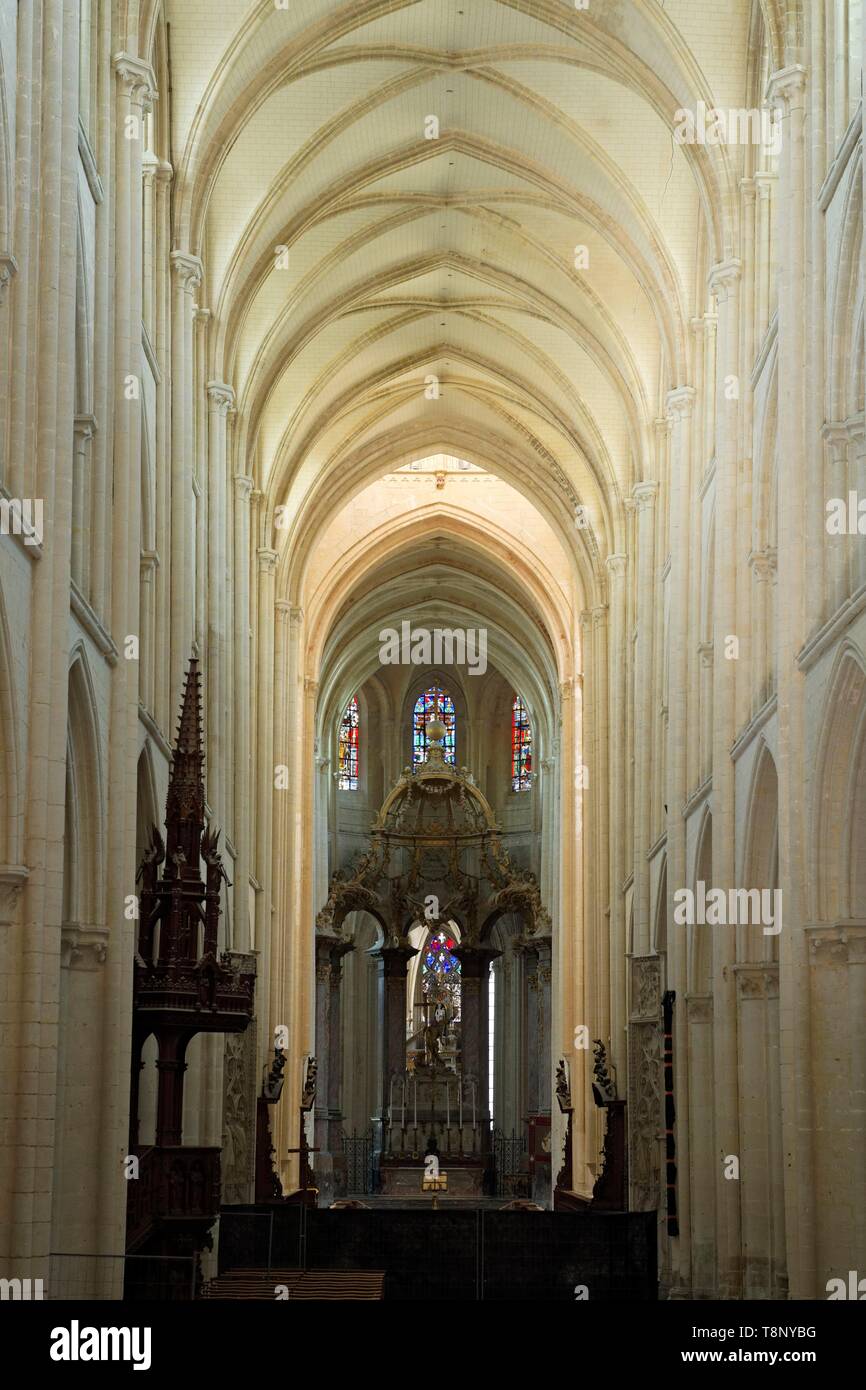 Francia, Seine Maritime, Pays de caux, Cote d'Alabastro (costa di alabastro), Fecamp, abbatiale de la Sainte Trinite (chiesa abbaziale di Santa Trinità) Foto Stock