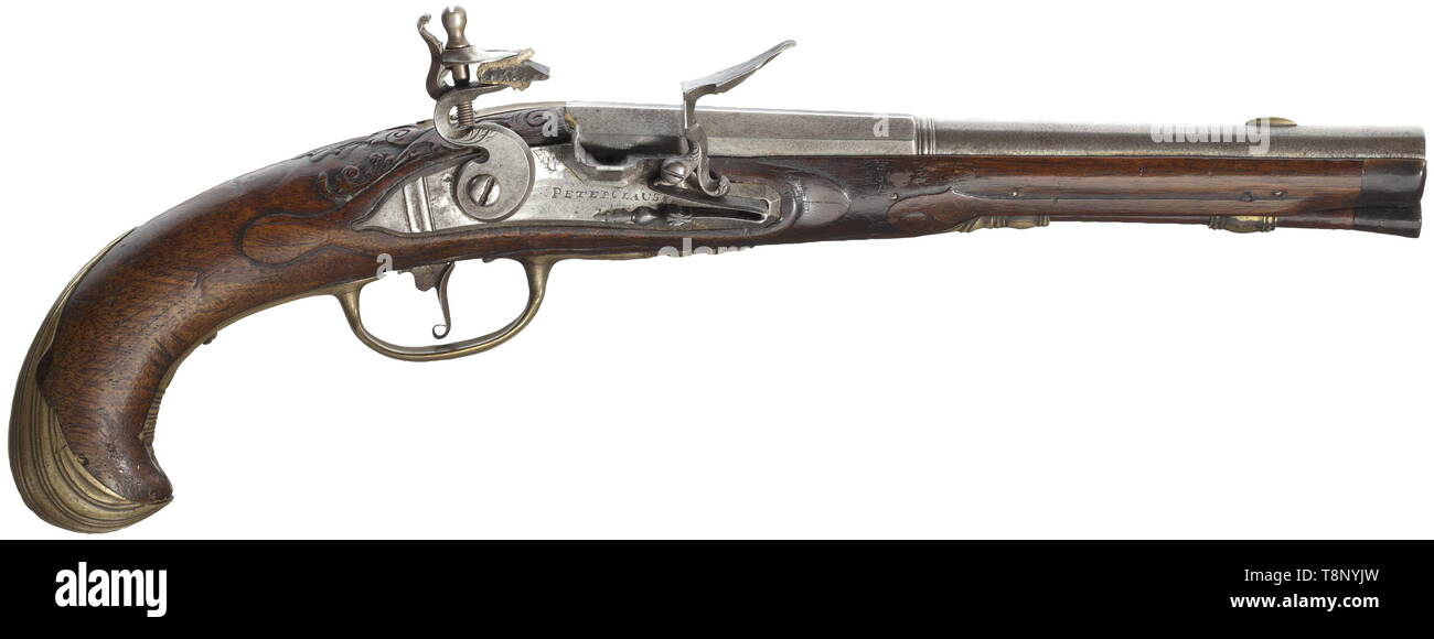 Piccole armi, pistole, flintlock pistol, Tedesco, circa 1750, Additional-Rights-Clearance-Info-Not-Available Foto Stock