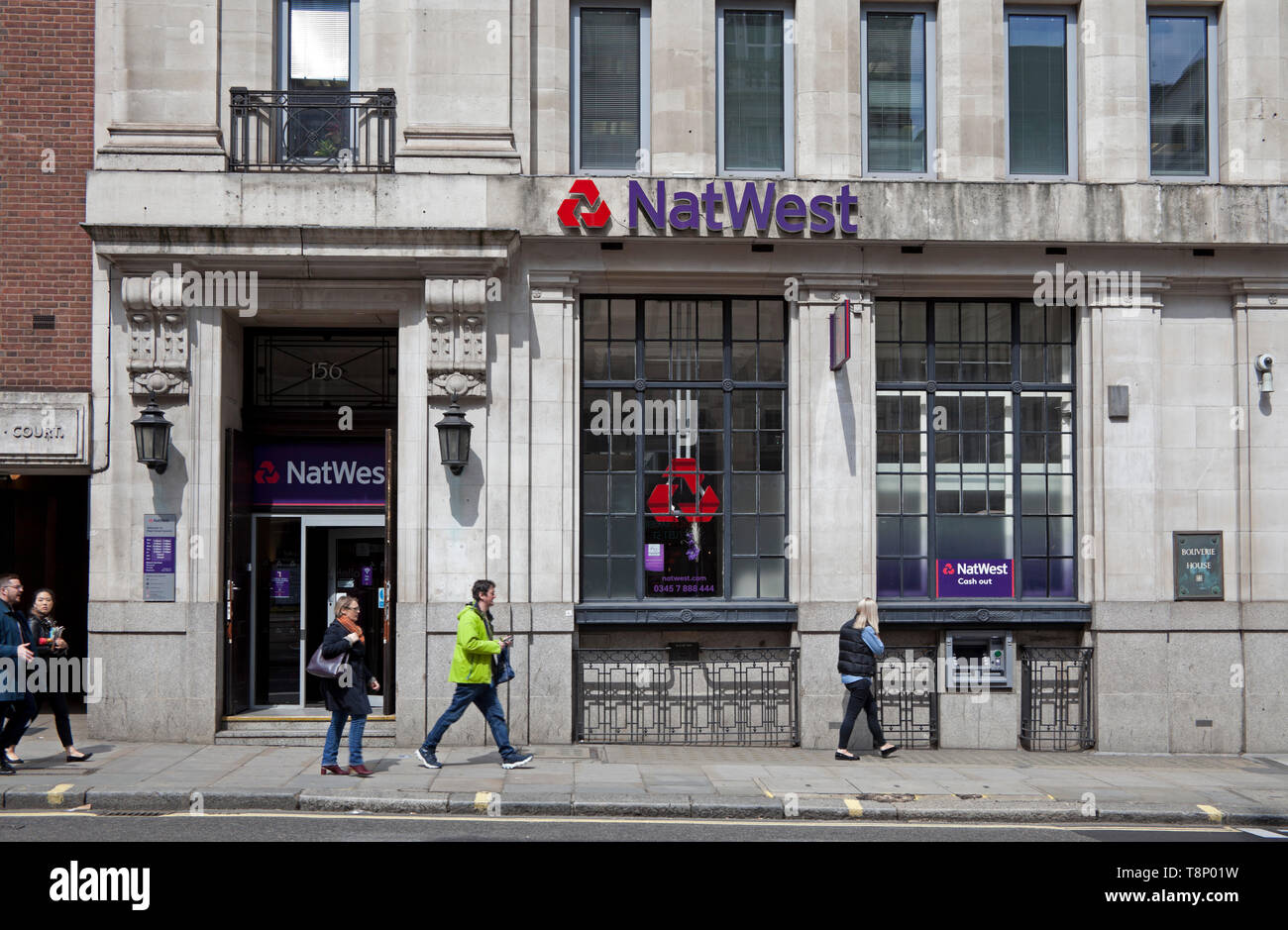 Nat West Bank, Fleet Street, Londra, Inghilterra, Regno Unito Foto Stock