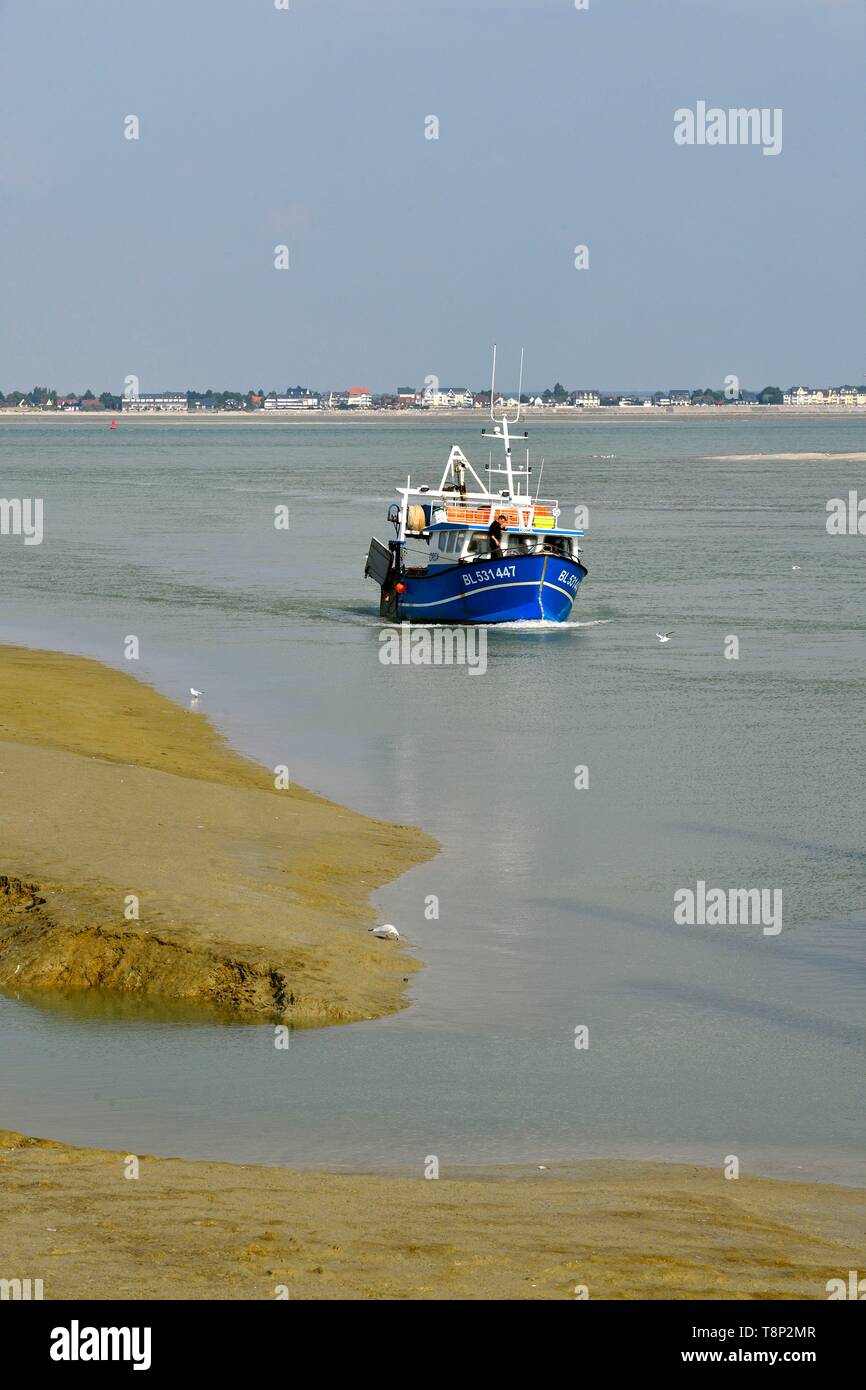 Francia, Somme, Cayeux-sur-Mer, Le Hourdel, piccolo porto di pesca del sud della baia della Somme Foto Stock