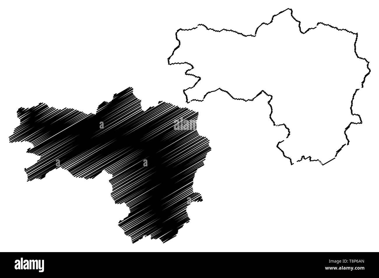 Di Maidan Wardak provincia (Repubblica Islamica dell'Afghanistan, province afghane) mappa illustrazione vettoriale, scribble schizzo o Wardag Wardak mappa Illustrazione Vettoriale