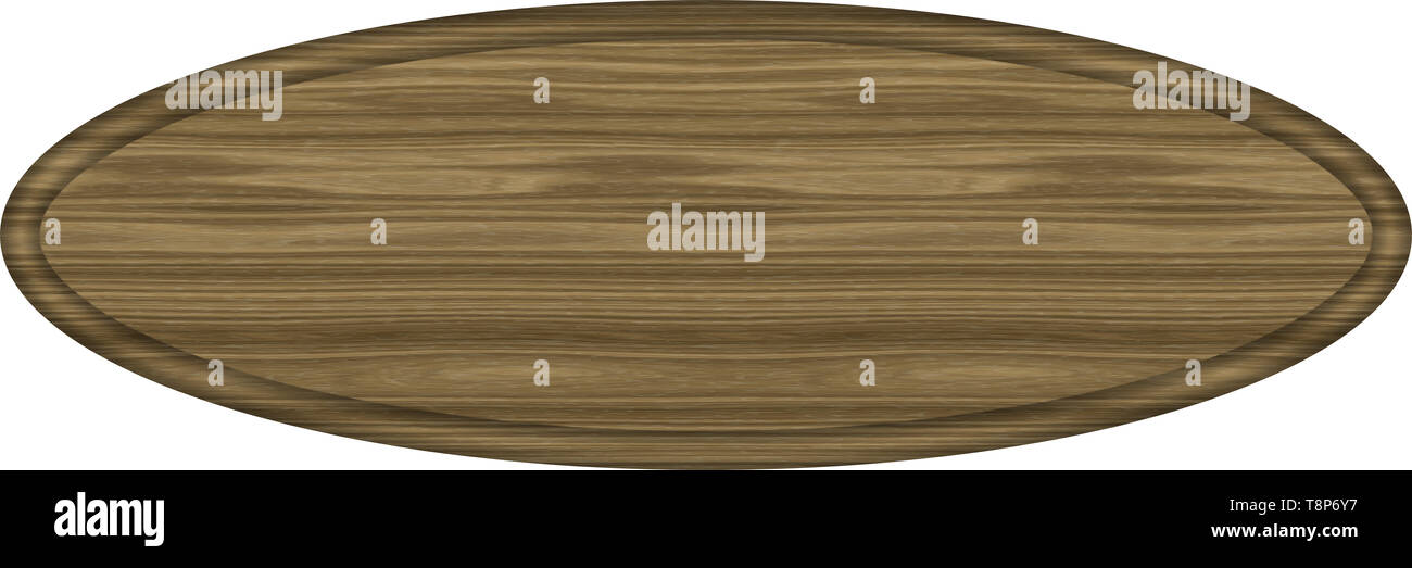 1x3 in noce segno ovale vuoto Foto Stock