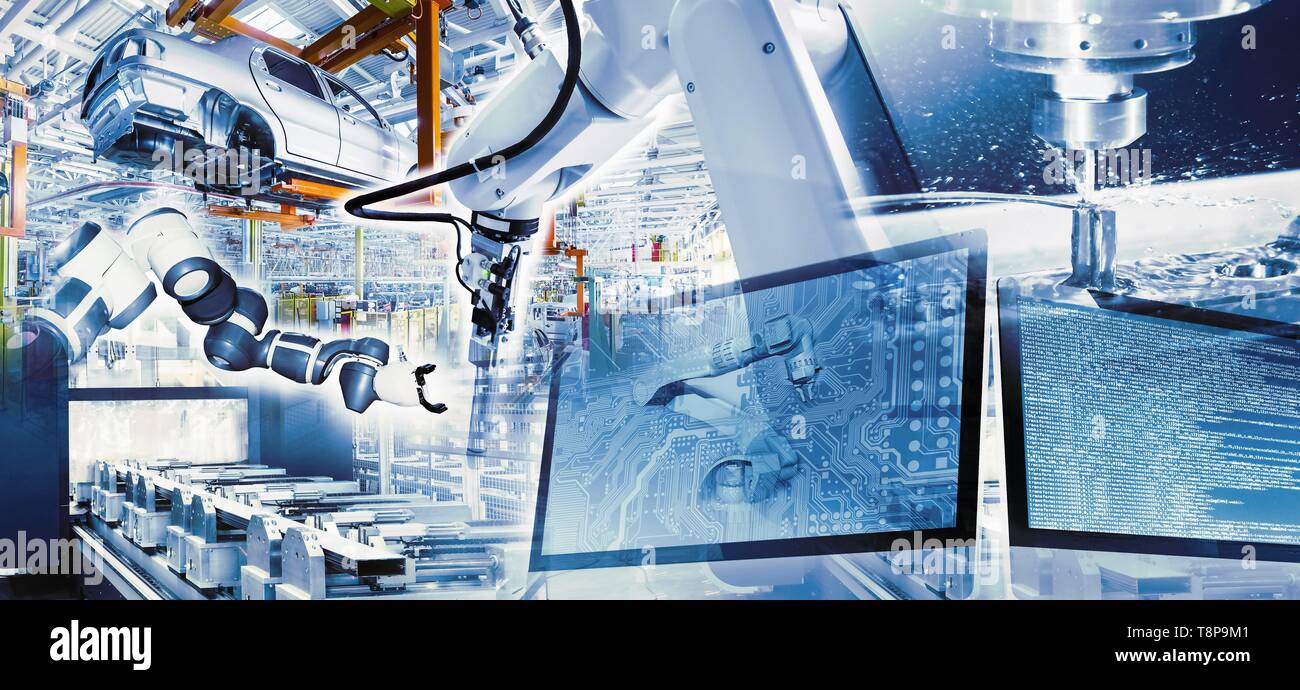 L'industria 4.0 con computer-aided produzione e un elevato grado di automazione | Utilizzo di tutto il mondo Foto Stock