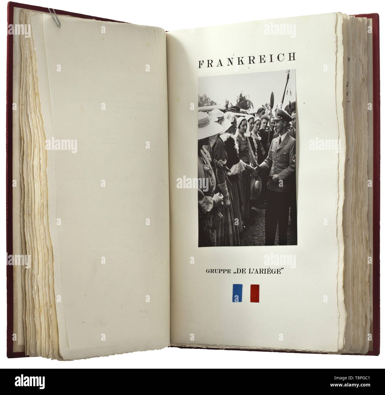 Congresso mondiale per lo svago e la ricreazione - Amburgo 23 - 30 luglio 1936 una fotografia e album di autografi presentati a Rudolf Heß, Patrono del Congresso che è iniziata solo una settimana prima dei Giochi Olimpici di Berlino. Il frontespizio con scritte a mano i dedi del xx secolo, Editorial-Use-solo Foto Stock