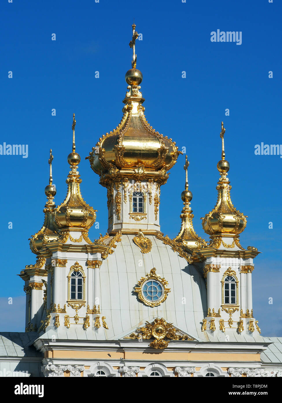 Cappella ortodossa russa, Palazzo Peterhof, Peterhof, Petrodvorets, San Petersburg, Russia, Europa, patrimonio mondiale dell'UNESCO Foto Stock