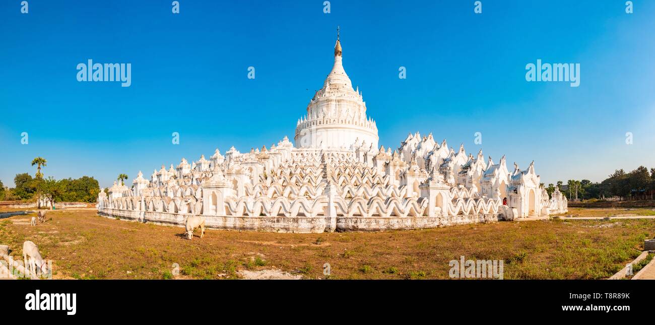 Myanmar (Birmania), attorno a Mandalay, Mingun, Pagoda Hsinbyume o Shin Bomei o Mya Thein Tan, XIX secolo Foto Stock