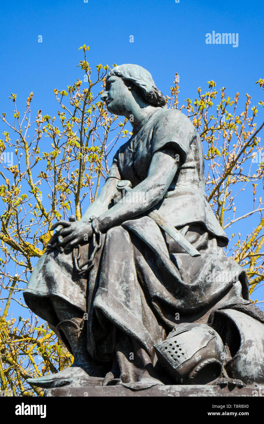 Statua di Giovanna d'arco, Le Crotois, Baia di Somme, Hauts-de-France, Francia Foto Stock