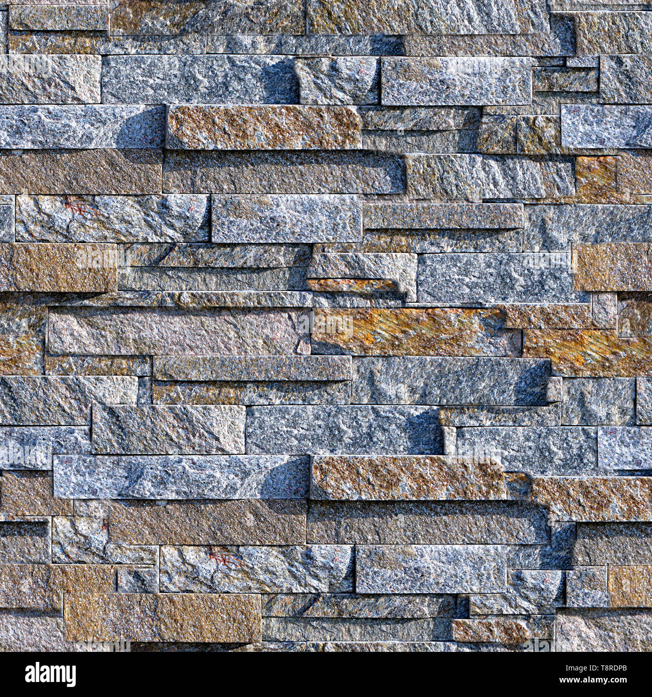 Muro di pietra Texture Seamless Tile Foto Stock