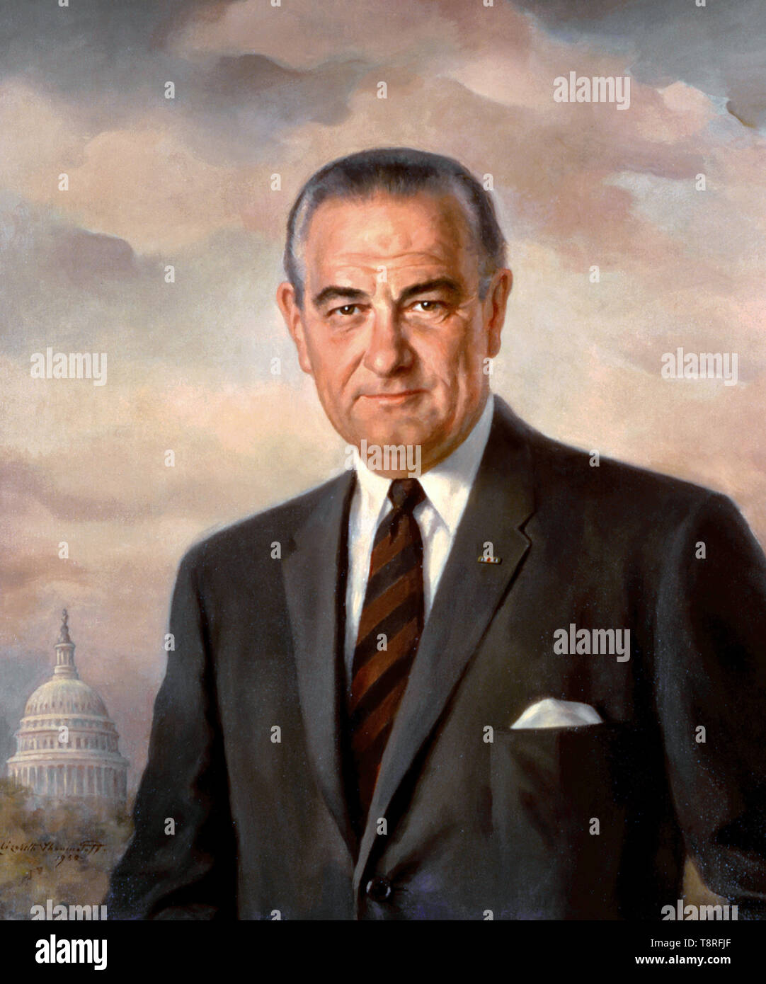 Gazzetta Presidential ritratto di Lyndon Baines Johnson - 1968 Foto Stock
