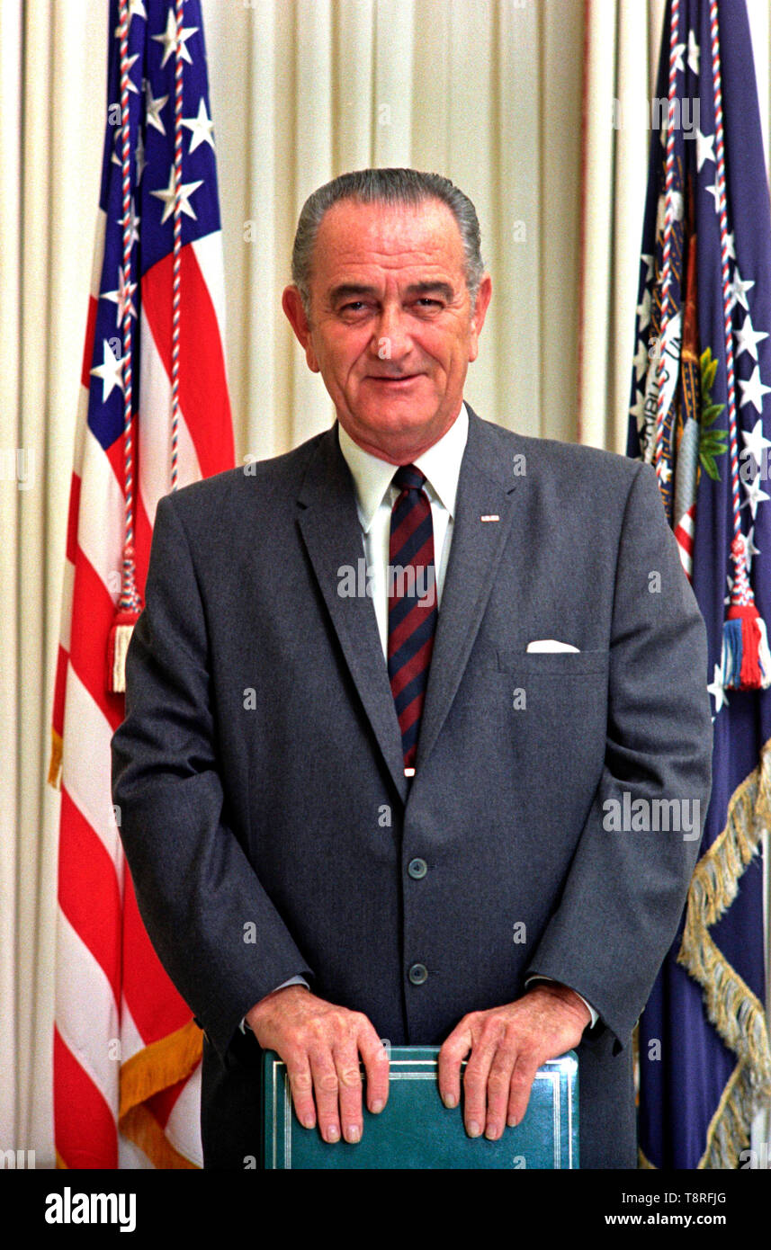 Ritratto del Presidente Lyndon B. Johnson - Gennaio 9, 1969 Foto Stock