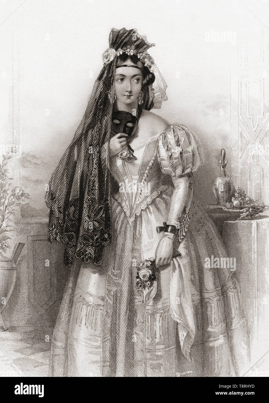 Hero. Principal personaggio femminile di Shakespeare Molto rumore per nulla. Dalla Galleria di Shakespeare, pubblicato c.1840. Foto Stock