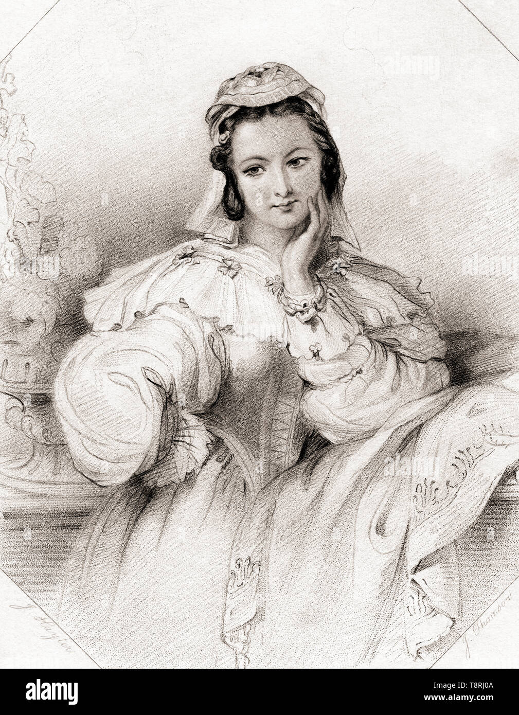 Beatrice. Principal personaggio femminile di Shakespeare Molto rumore per nulla. Dalla Galleria di Shakespeare, pubblicato c.1840. Foto Stock